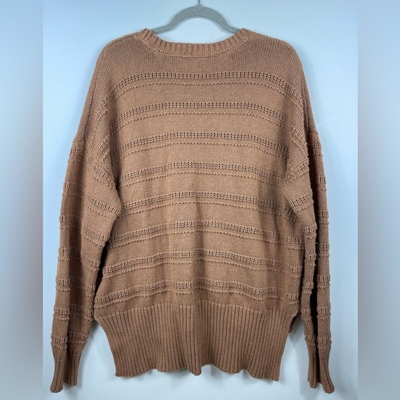 Cupcakes and Cashmere Chunky Knit High-Low Pullover Sweater Top WOMENS XL Brown - Picture 5 of 5